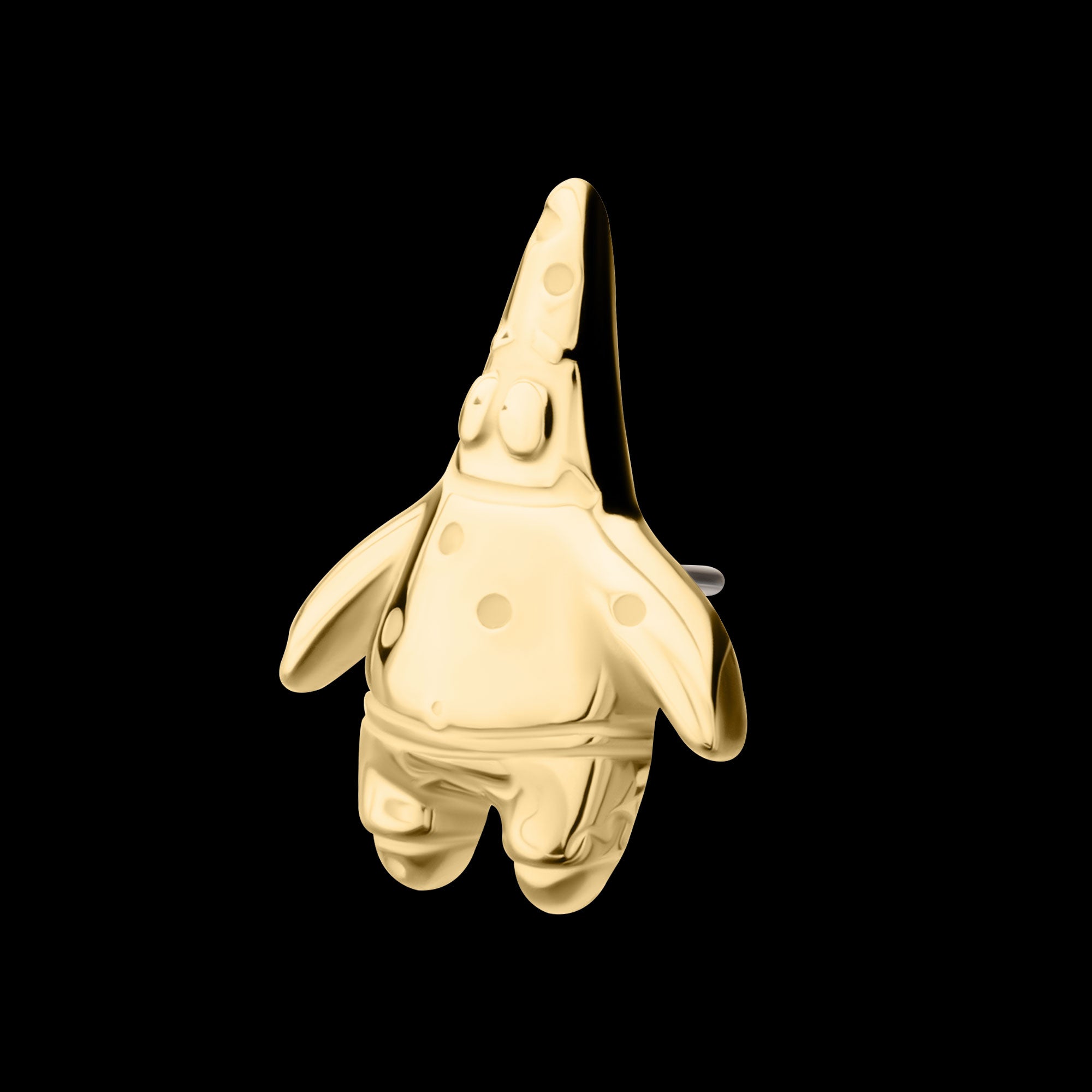 Nickelodeon Patrick Star Flatback Stud Earring / Nosering - 14Kt Yellow Gold