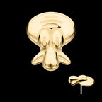 Nickelodeon Squidward Tentacles Flatback Stud Earring / Nosering - 14Kt Yellow Gold