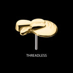 Nickelodeon Squidward Tentacles Flatback Stud Earring / Nosering - 14Kt Yellow Gold