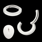 14g Titanium Oval Shape Hinged Segment Clicker (for Navel Piercing)