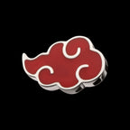 Enamel Naruto Shippuden Akatsuki Cloud Symbol Flatback Stud Earring / Nosering - Titanium