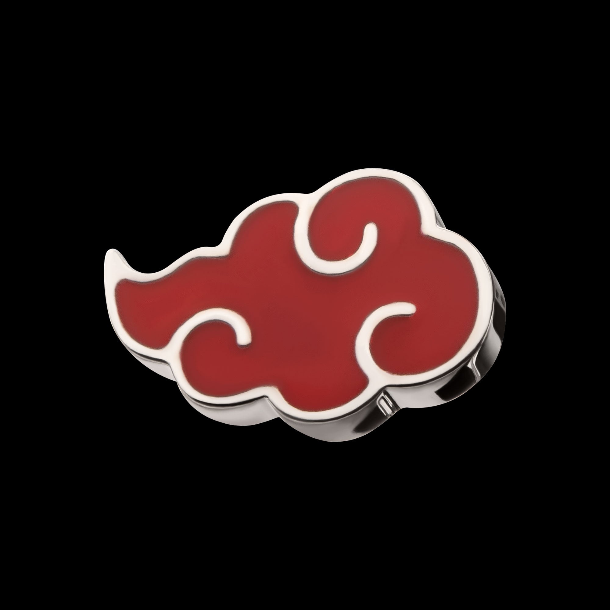 Enamel Naruto Shippuden Akatsuki Cloud Symbol Flatback Stud Earring / Nosering - Titanium