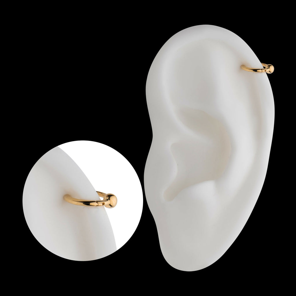3mm Ball Hinged Segment Clicker Hoop Earring / Nosering – 14Kt Yellow Gold