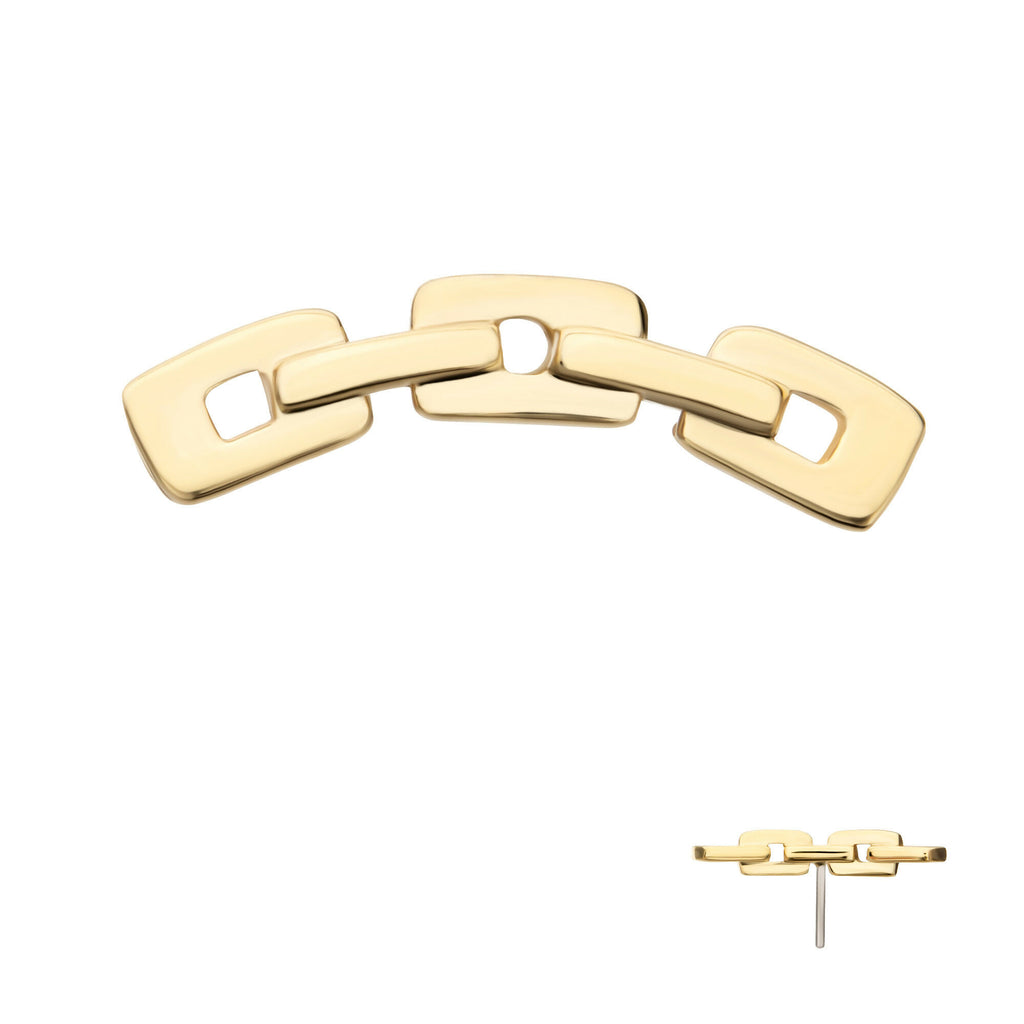 Curved Chain Link Flatback Stud Earring / Nosering - 14Kt Yellow Gold