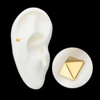 24Kt Gold PVD Titanium Threadless Pyramid Top