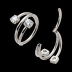 Double Ended Twist Side Facing Hinged Segment Clicker with Round CZ Hoop Earring / Nosering – Titanium