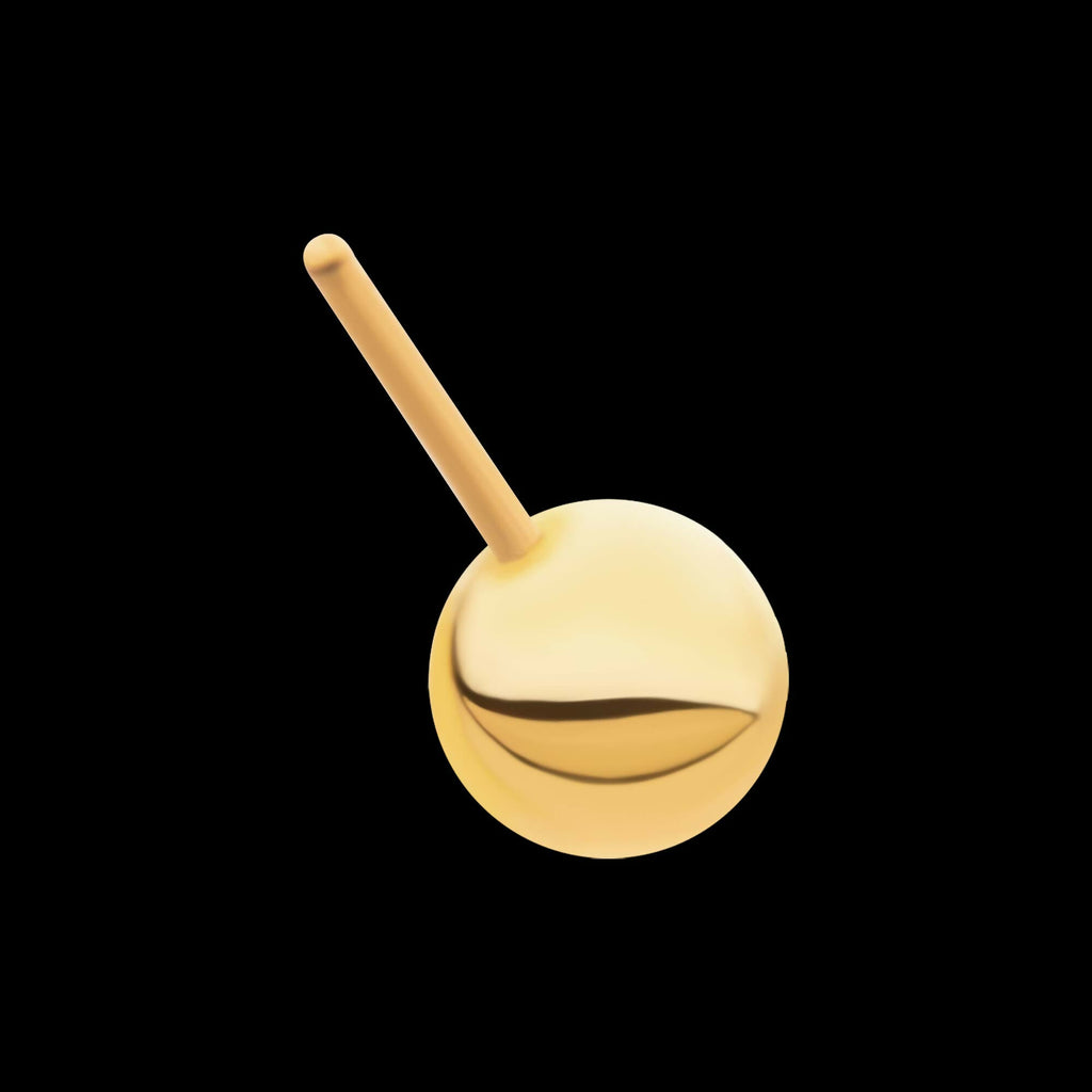 24KT Gold PVD Titanium Threadless with Ball Top