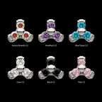 Titanium Threadless Petite Trinity Top with 1.2mm Prong Set Gem