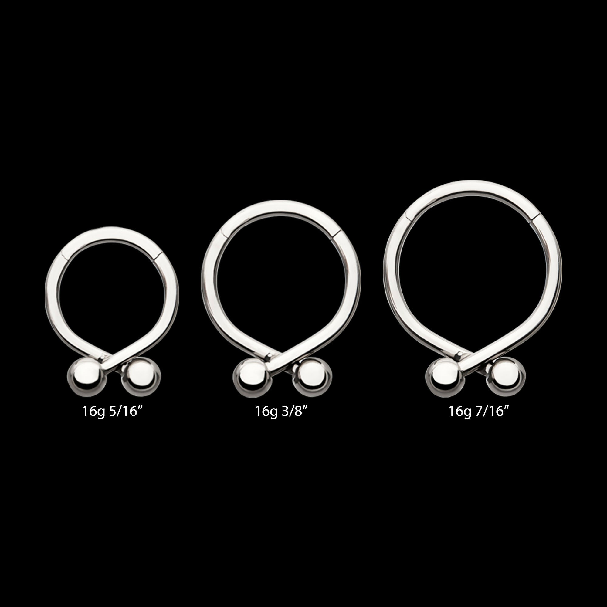 Twister Ball Hinged Segment Hoop Clicker Earring / Nosering – Titanium