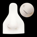 Platinum PVD Titanium Basic Hinged Segment Clicker Hoop Earring / Nosering