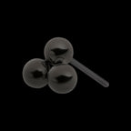 Black PVD Titanium Threadless Trinity Ball Top