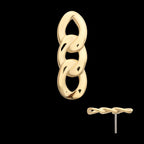14Kt Yellow Gold Threadless 3-Link Chain Top