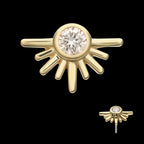 14Kt Yellow Gold Threadless Half Starburst Top with Bezel Lab-Grown Diamond