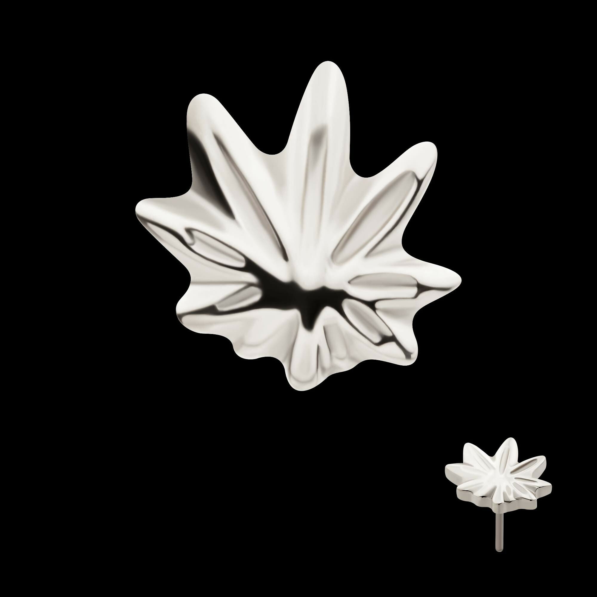 Titanium Threadless Pot Leaf Top