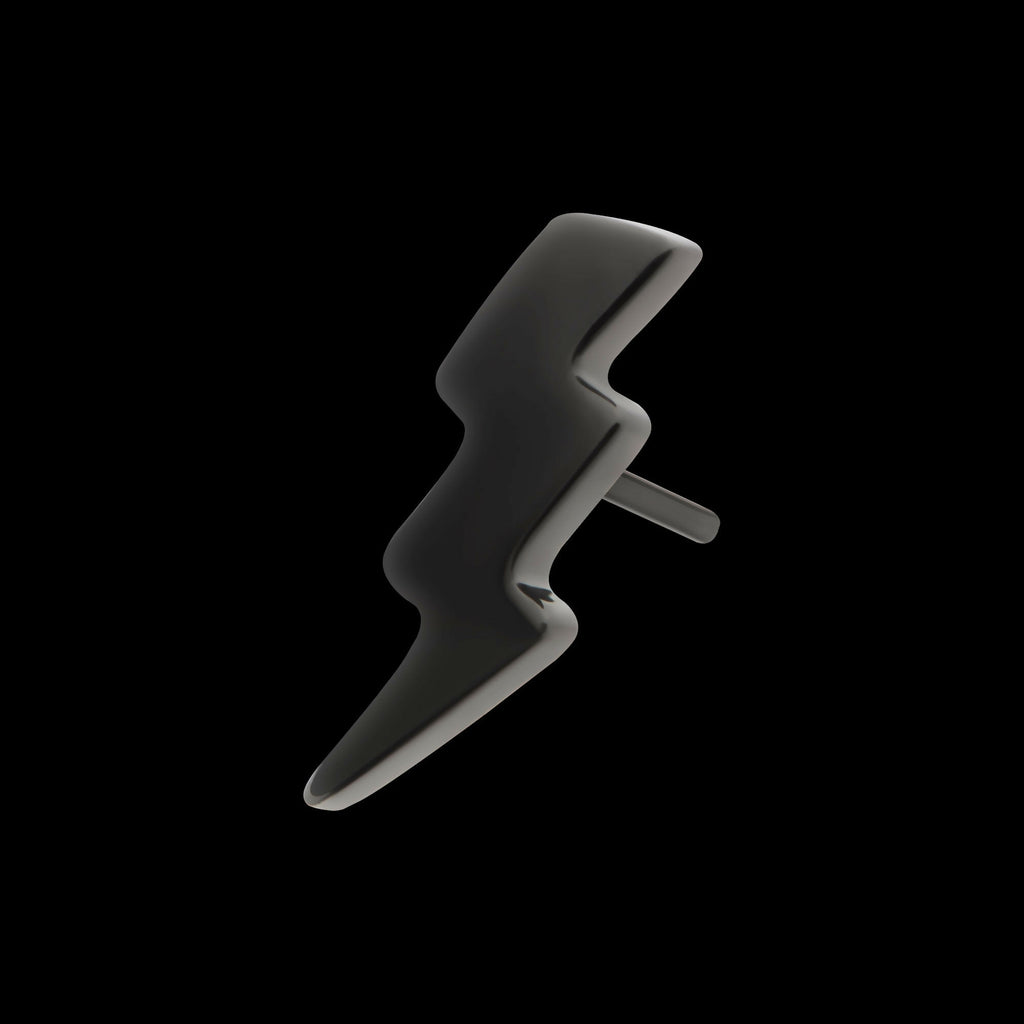 Black PVD Titanium Threadless Lightning Bolt Top