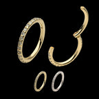 14Kt Gold Eternity Side Facing Hinged Segment Clicker with Prong Set 0.9mm Round Lab-Grown Diamonds