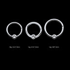 Bezel Set Gem Hinged Segment Ring Earring / Nosering – Titanium