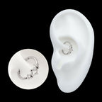 Clustered Prong Set Princess Gem Front Facing Hinged Segment Clicker Hoop Earring / Nosering – Titanium