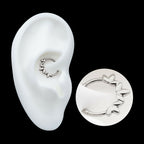 Clustered 3-Petal Flower Front Facing Hinged Segment Clicker Hoop Earring / Nosering – Titanium