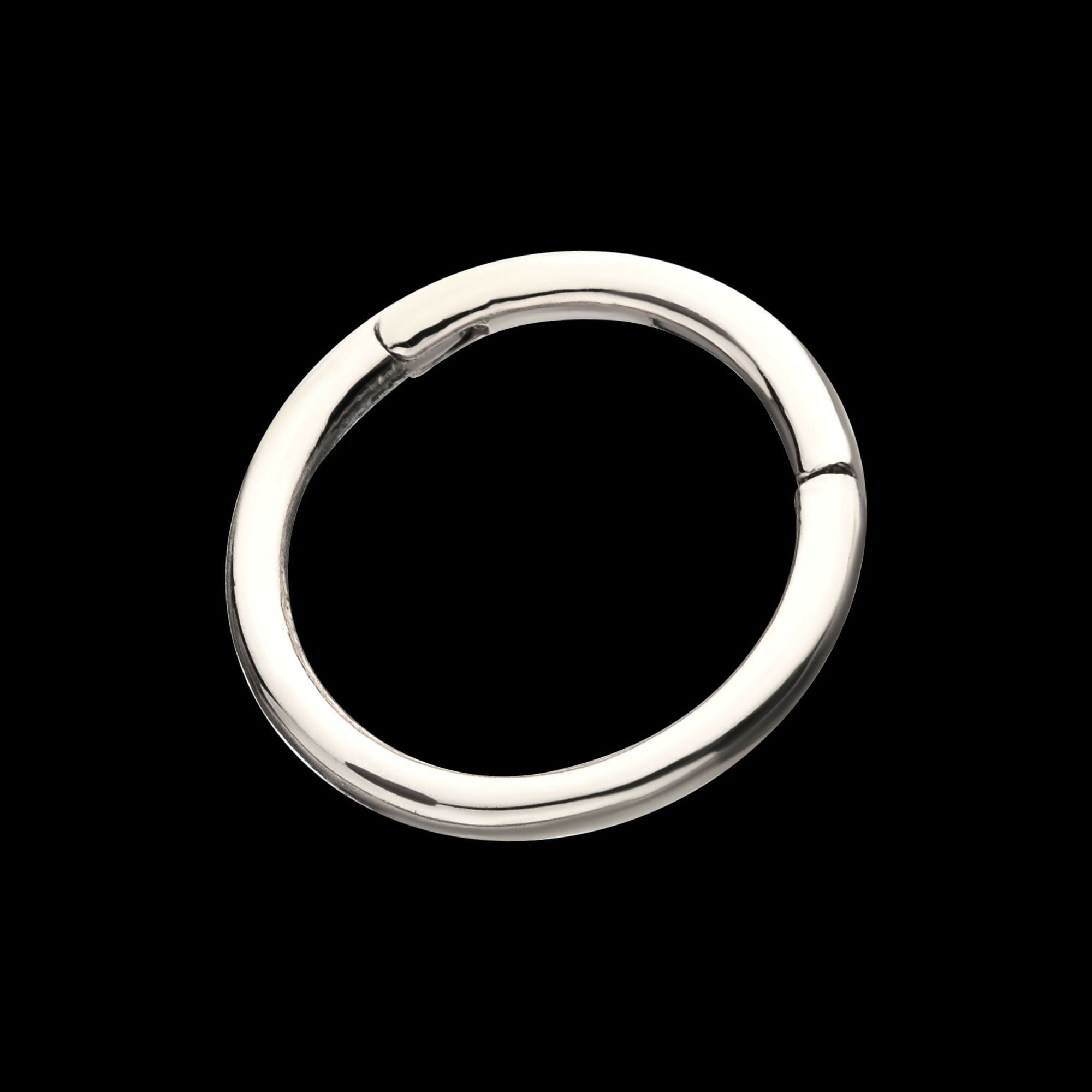 Basic Hinged Segment Clicker Hoop Earring / Nosering – 14Kt White Gold