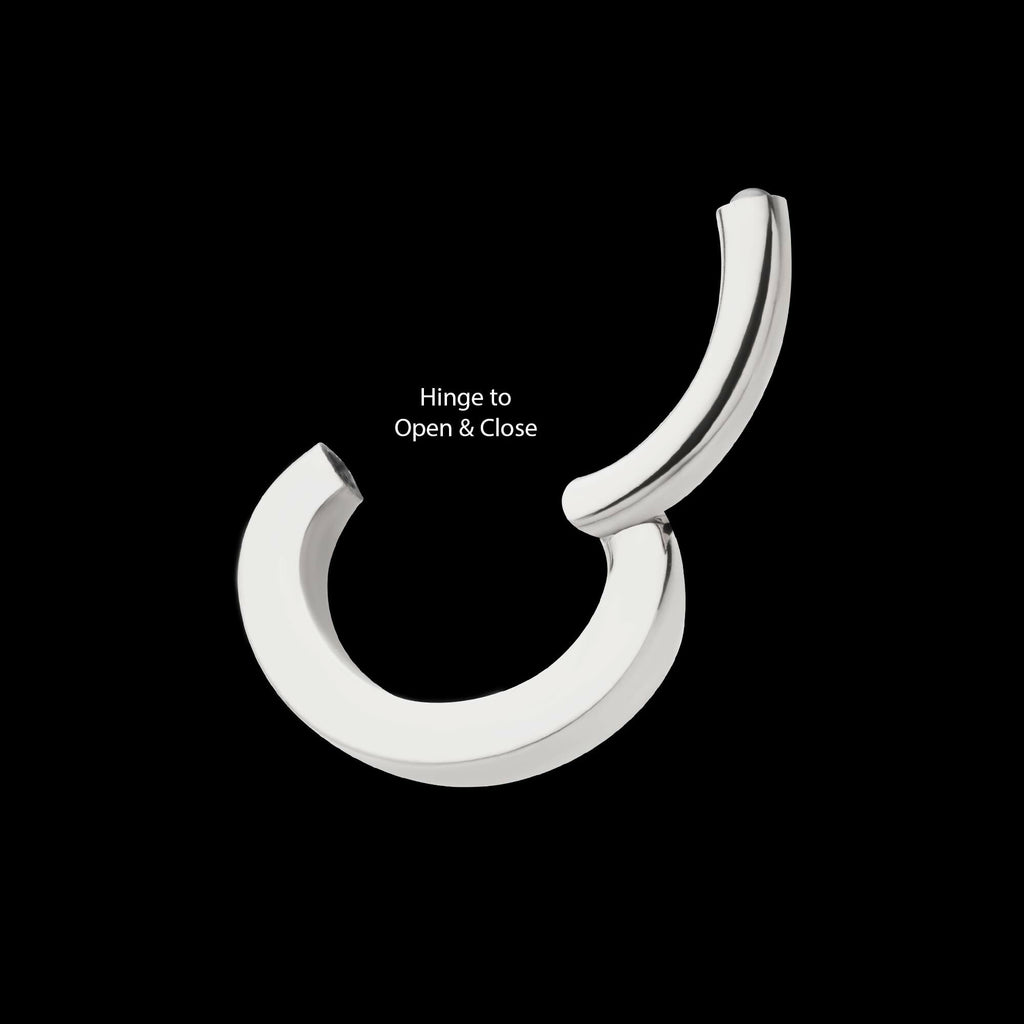 14g Titanium Oval Shape Hinged Segment Clicker (for Navel Piercing)