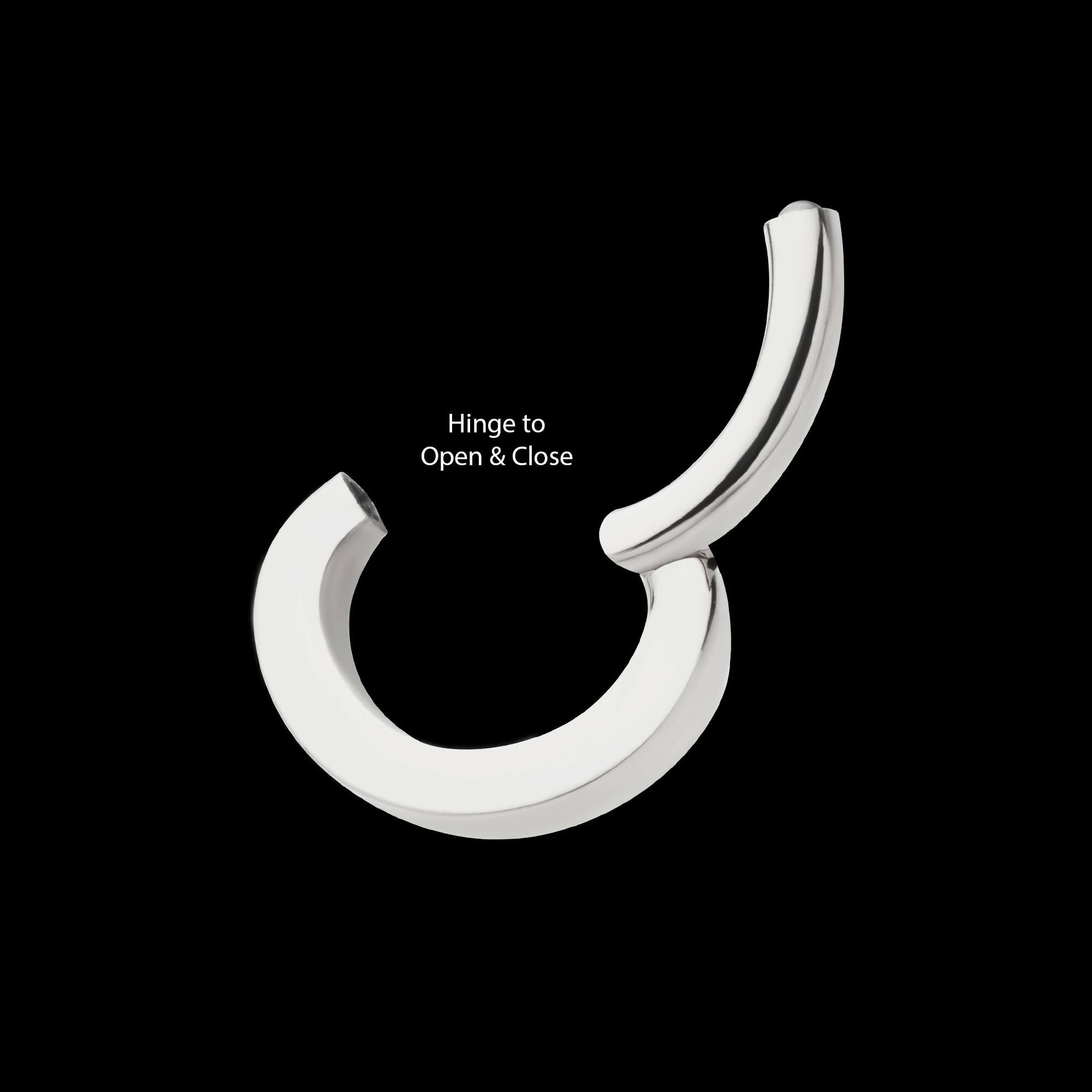 14g Titanium Oval Shape Hinged Segment Clicker (for Navel Piercing)