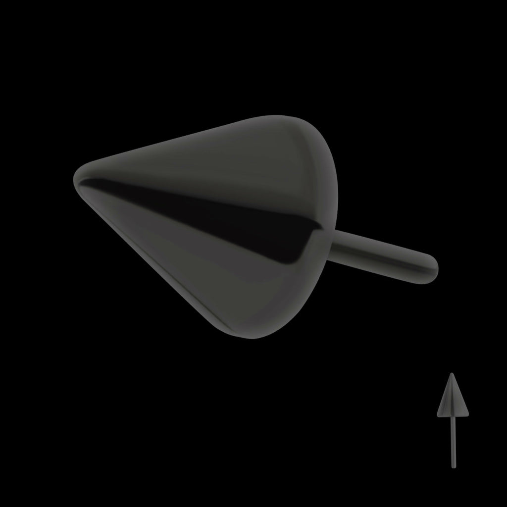 Black PVD Titanium Threadless Spike Top