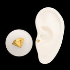 24KT Gold PVD Titanium Threadless 3D Diamond Shape Top