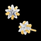 24KT Gold PVD Titanium Threadless with Prong Set CZ Star Shape Top