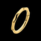 24Kt Gold PVD Titanium Bamboo Design Side Facing Hinged Segment Clicker Hoop Earring / Nosering