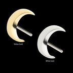 14Kt Gold Threadless with Crescent Moon Top