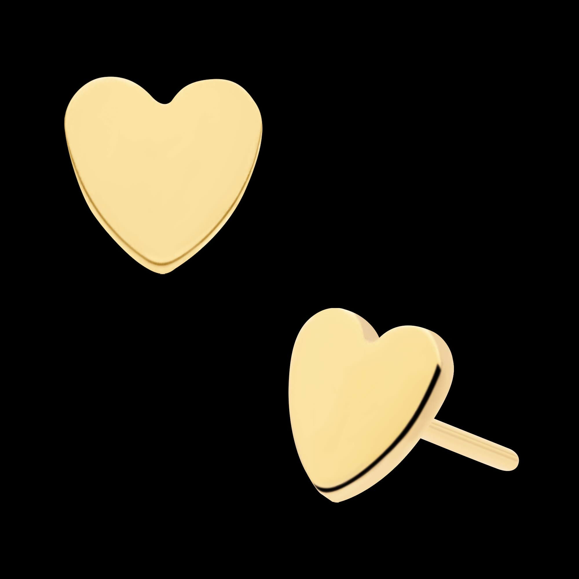 24KT Gold PVD Titanium Threadless with Heart Top