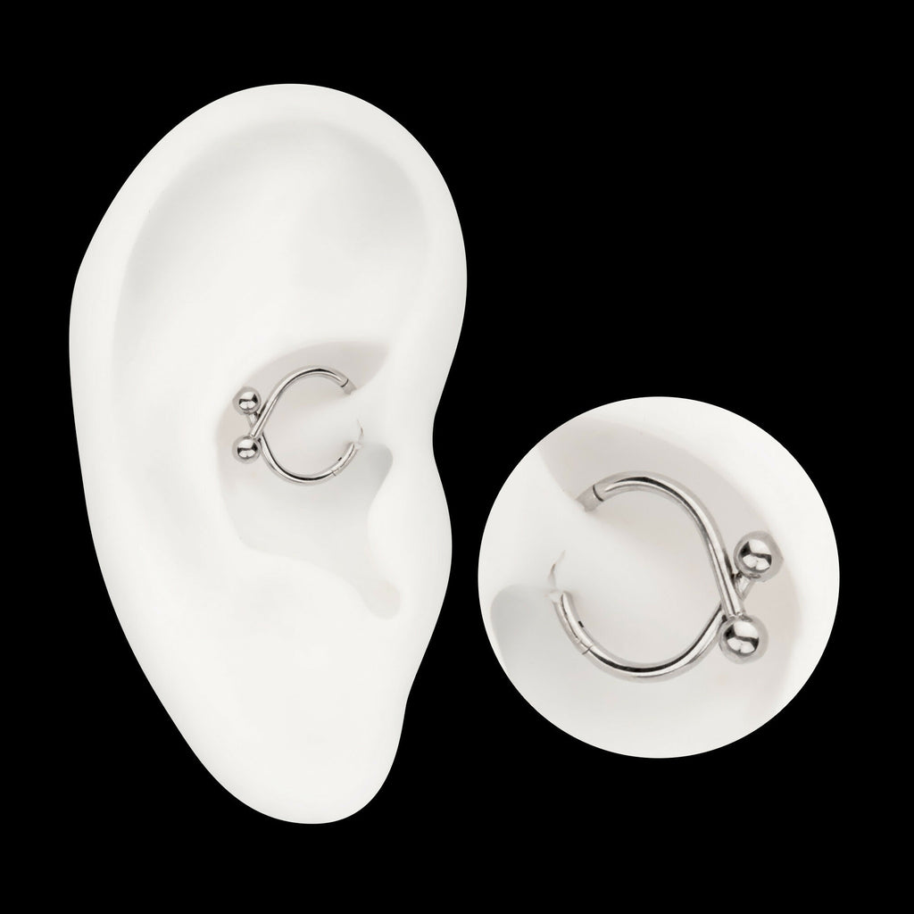 Twister Ball Hinged Segment Hoop Clicker Earring / Nosering – Titanium