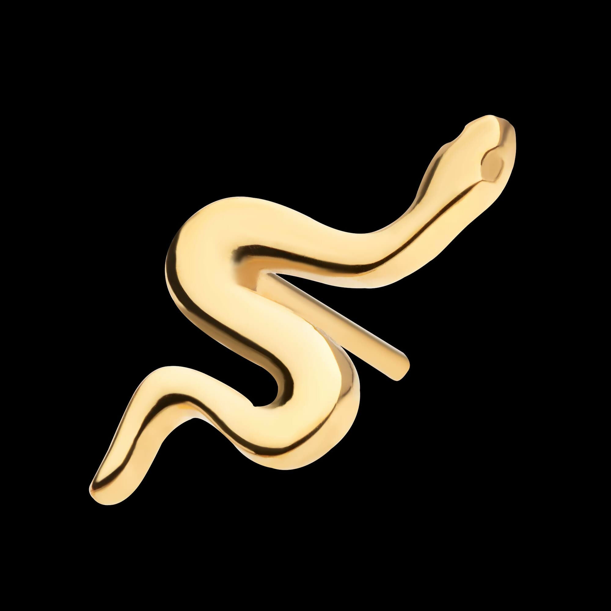 24Kt Gold PVD Titanium Threadless Snake Top