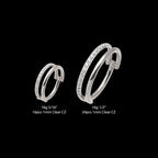Side Facing Hinged Segment Clicker with Single Hoop Full Clear CNC Set Round CZ Earring / Nosering – Titanium