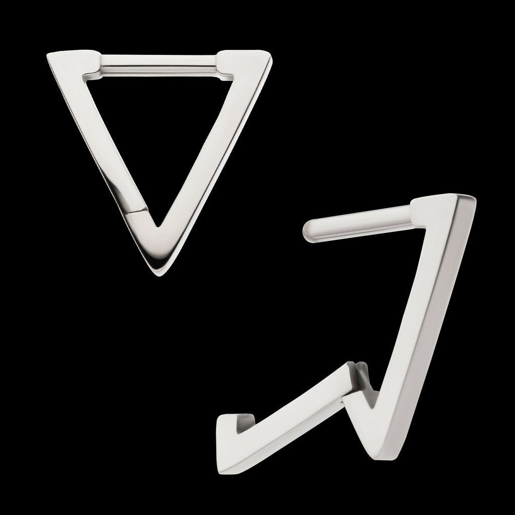 Triangle Hinged Segment Clicker Hoop Earring / Nosering – Titanium