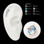 14Kt Yellow Gold Threadless with Prong Set Round CZ Top