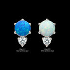 Threadless Prong Set Double Round Gem and Synthetic Opal Top