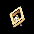 14Kt Gold Threadless Diamond Clear CZ Top