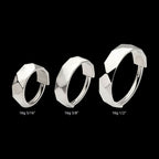 Diamond Cut Pattern Side Facing Hinged Segment Clicker Hoop Earring / Nosering – Titanium