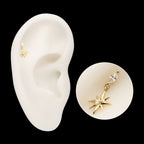 14Kt Yellow Gold Marquise with Prong CZ Gem North Star Dangle Top