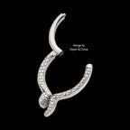 Snake Design Front Facing Hinged Segment Clicker Hoop Earring / Nosering – Titanium