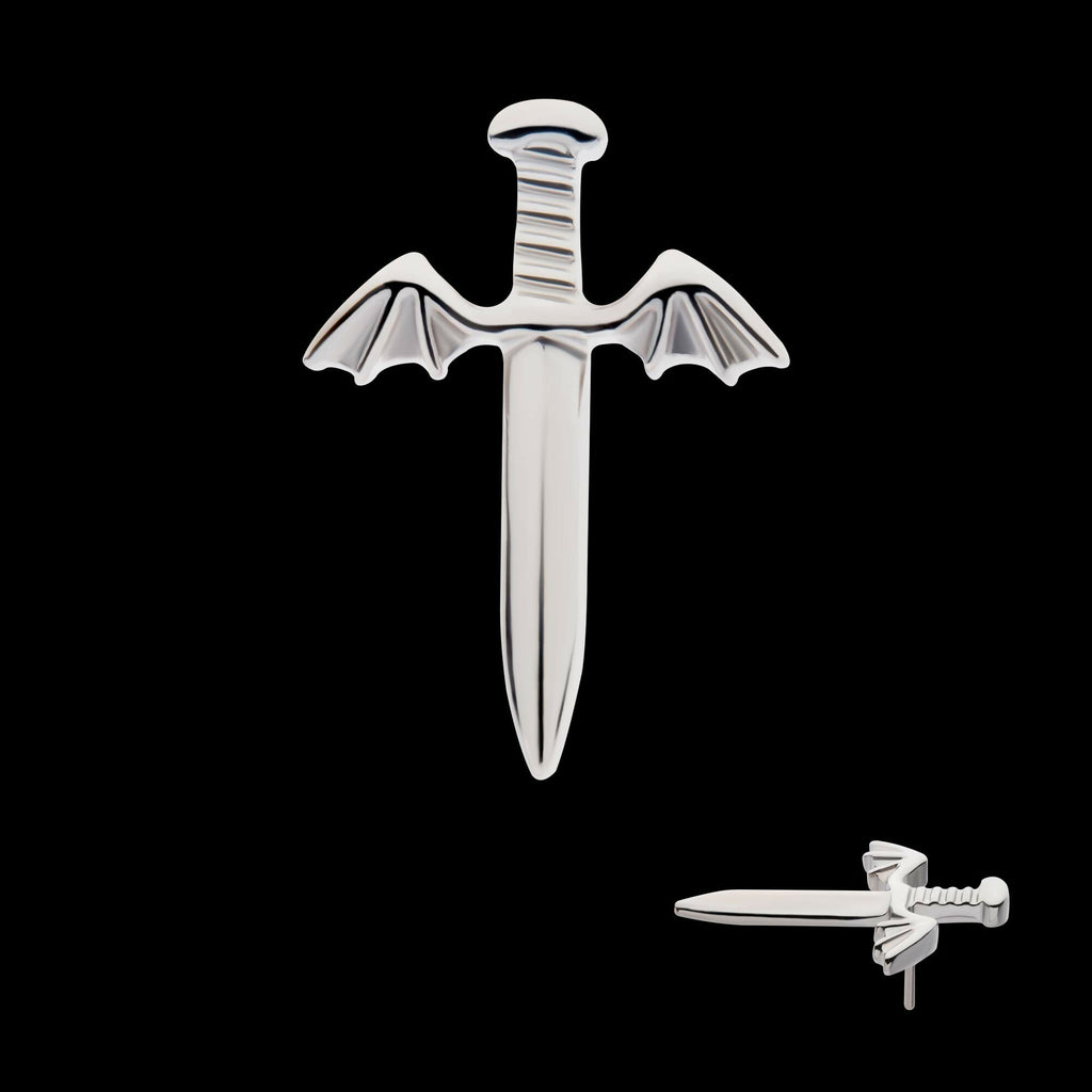 Titanium Threadless Dagger with Bat Wing Top