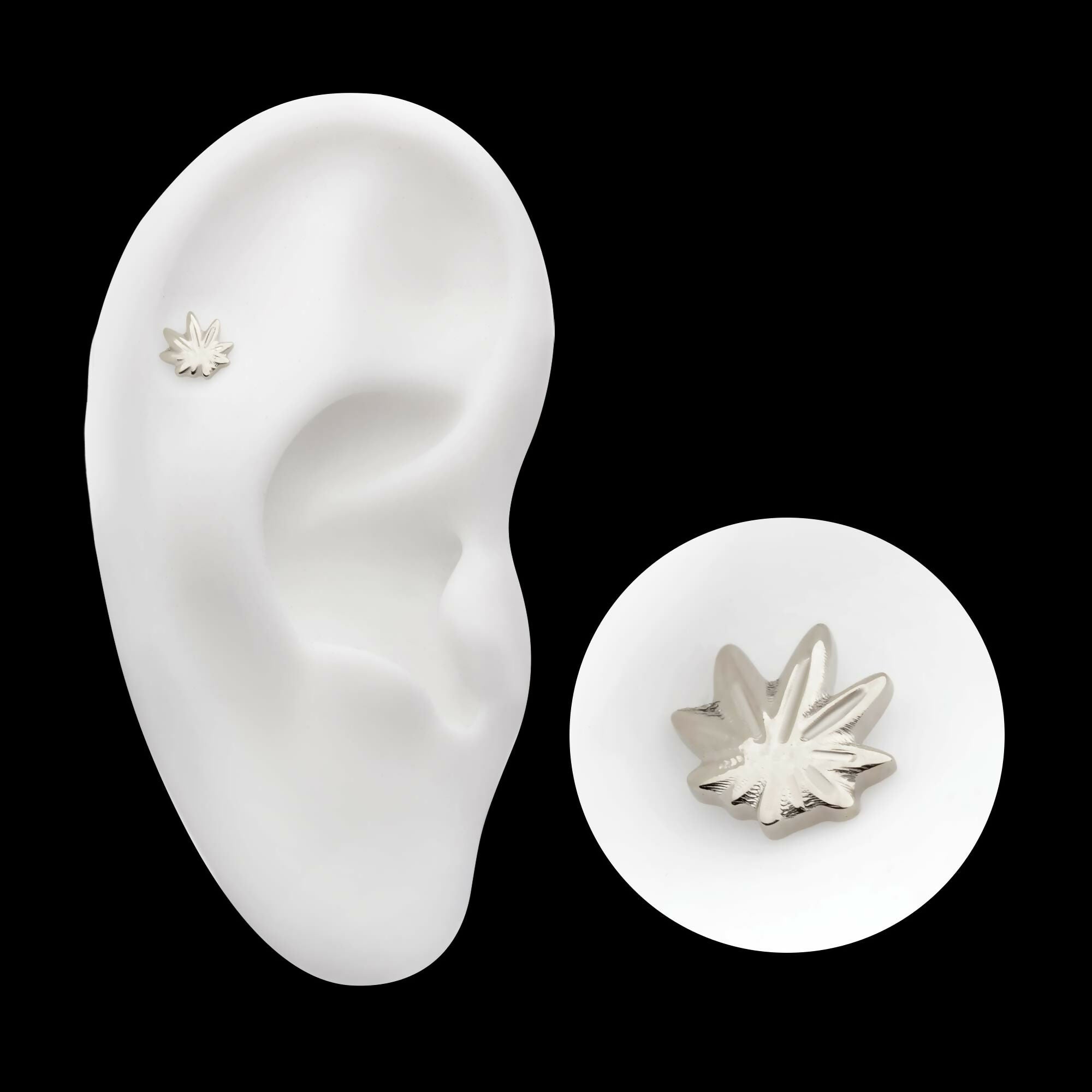 Titanium Threadless Pot Leaf Top
