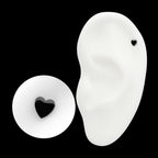 Black PVD Titanium Threadless Heart Top