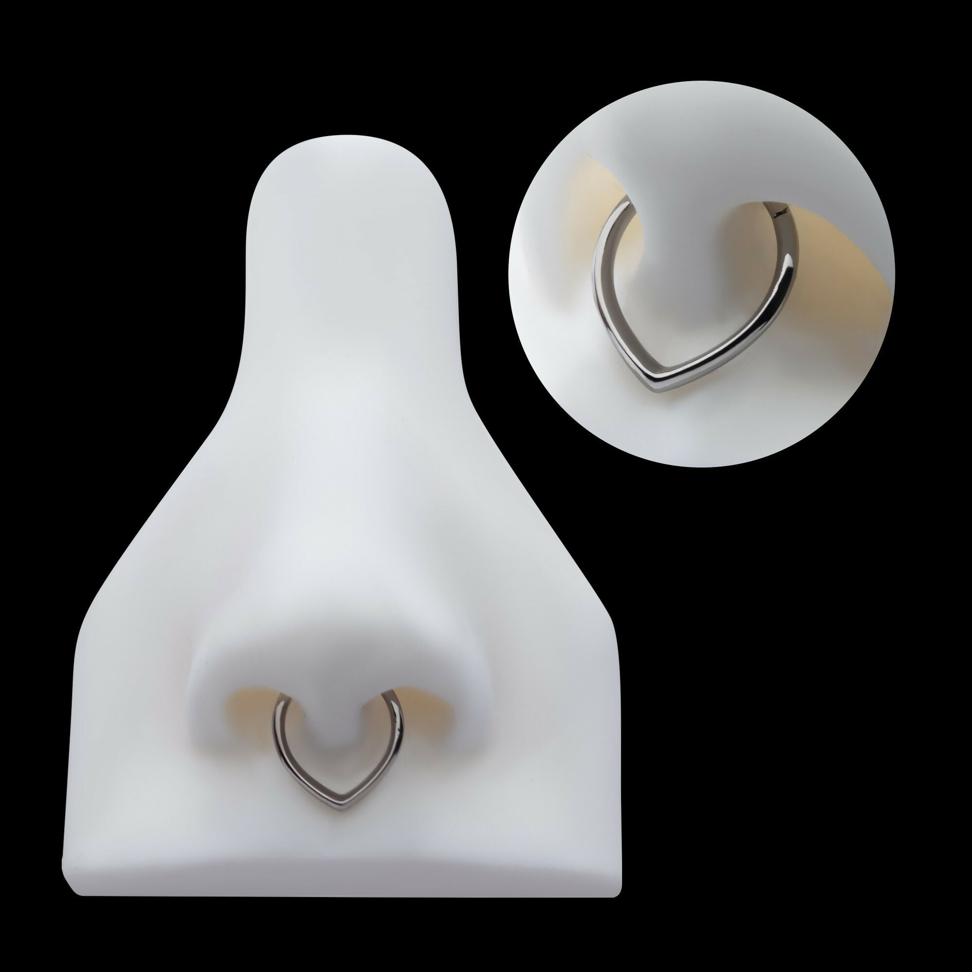 Teardrop Hinged Segment Clicker Hoop Earring / Nosering – Titanium