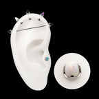 Titanium Threadless Stone Bullet Top with 4-Claw Prongs