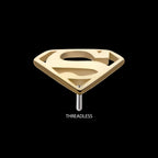 DC Comics Superman Logo Flatback Stud Earring / Nosering - 14Kt Yellow Gold