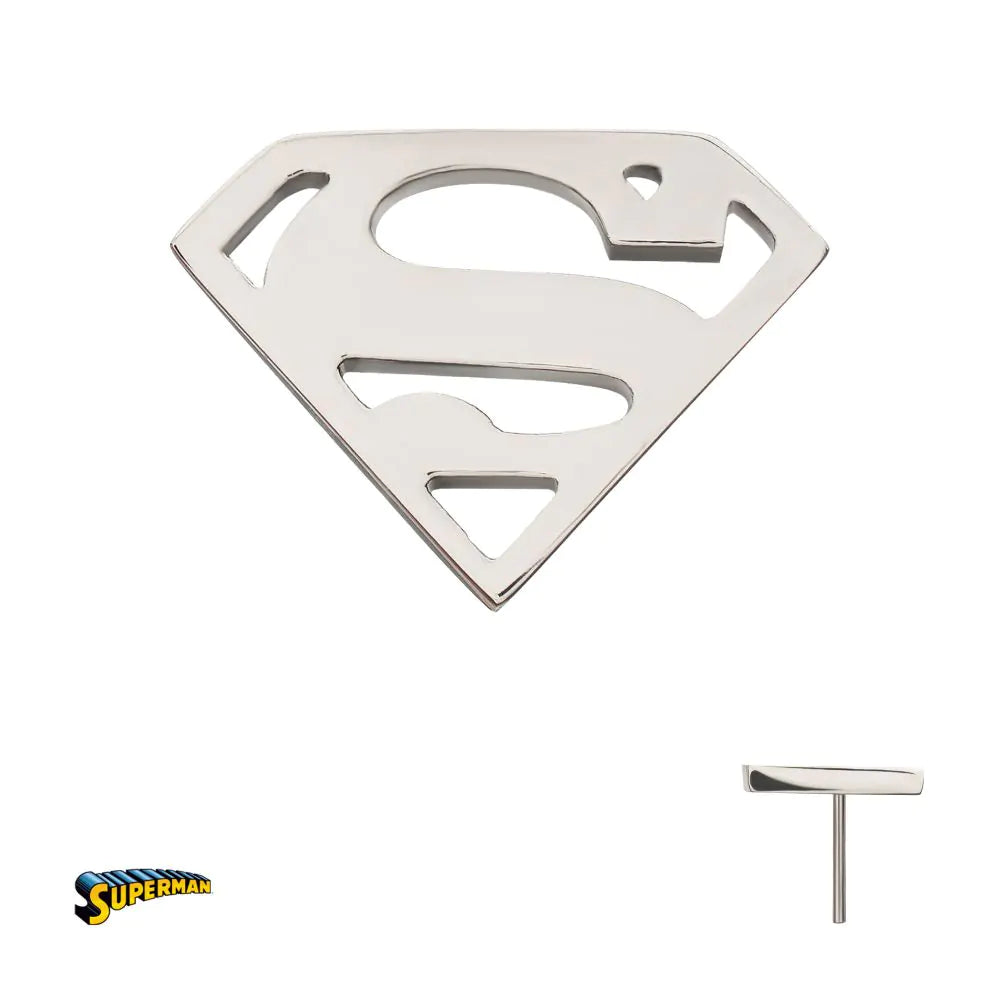 DC Comics Superman Logo Threadless Earring / Nosering – Titanium