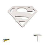 DC Comics Superman Logo Threadless Earring / Nosering – Titanium